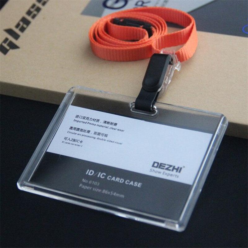 ID Card Holder Keychain Desk Accessories Photocard Holder | Business Card Holder Stationery Organizer Clip Holder | Office Supplies