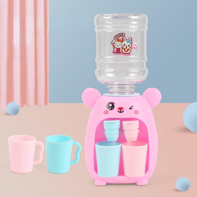 Mini Children Dual Water Dispenser Toy | Cute Pink & Blue Simulation Kitchen Toy for Cold / Warm Water, Juice & Milk