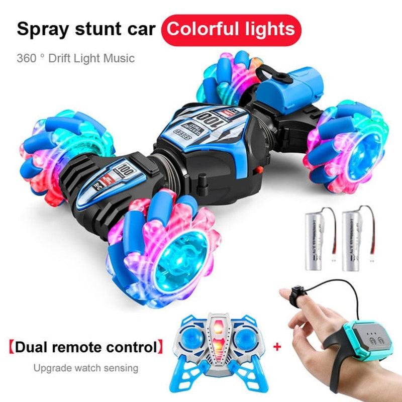 High-Tech RC Remote Control Car Watch | Hand Gesture Control, 360° Rotating Off-Road Climbing Stunt, Music & Exhaust Blowtorch