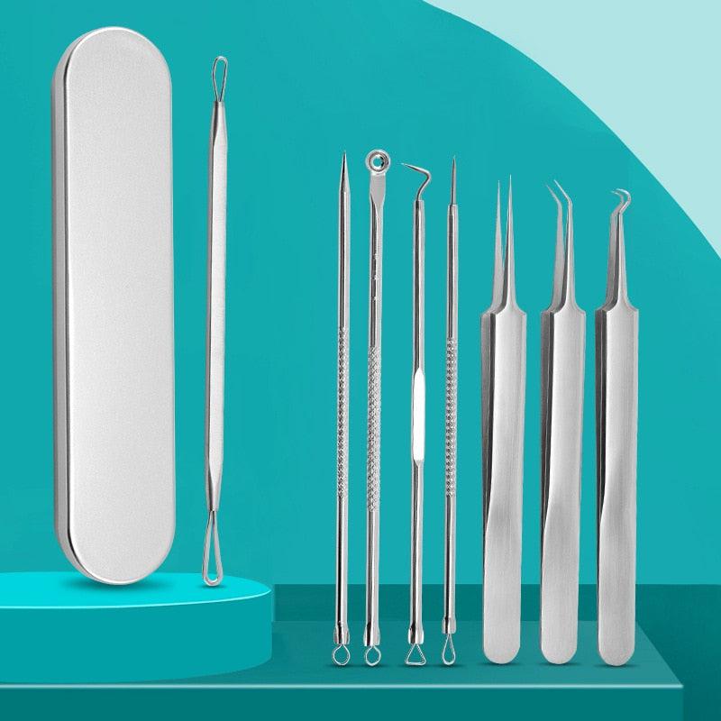 Stainless Steel Acne Needle Set for Face | Blackhead Remover Tool with Box | Acne Extraction Tools Kit for Beauty Salon or Household | 8 pcs / 11 pcs Set