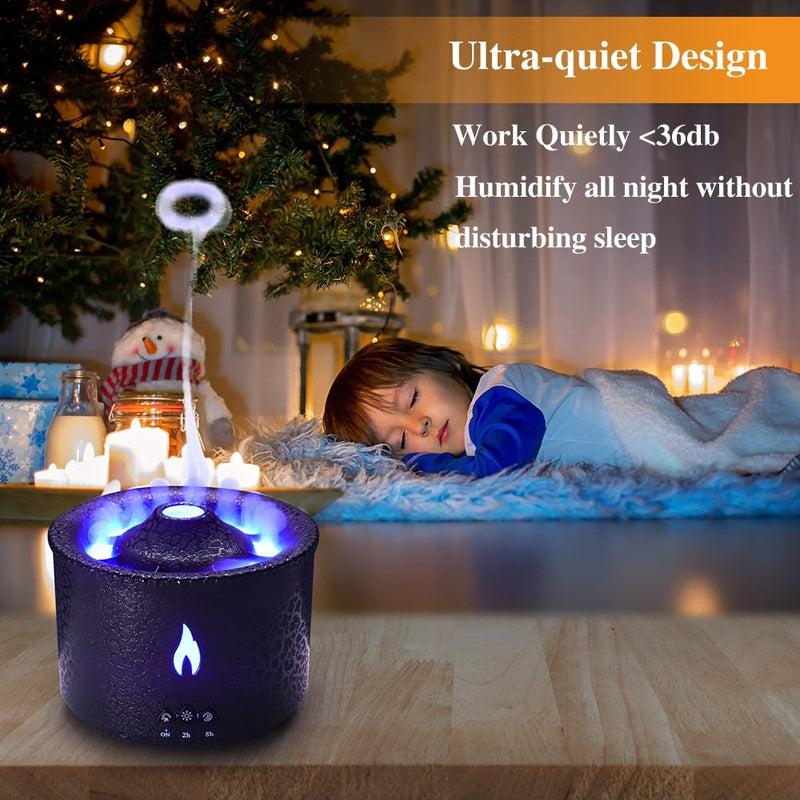 Flame Volcano Humidifier Aroma Diffuser | LED Essential Oil Mist Maker | Fire Jellyfish Home Fragrance