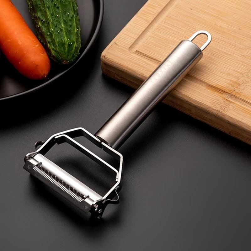 Kitchen Vegetable Peeler | Stainless Steel Melon Planer | Double-Head Peeler | Multiple-Function Fruit & Vegetable Peeler