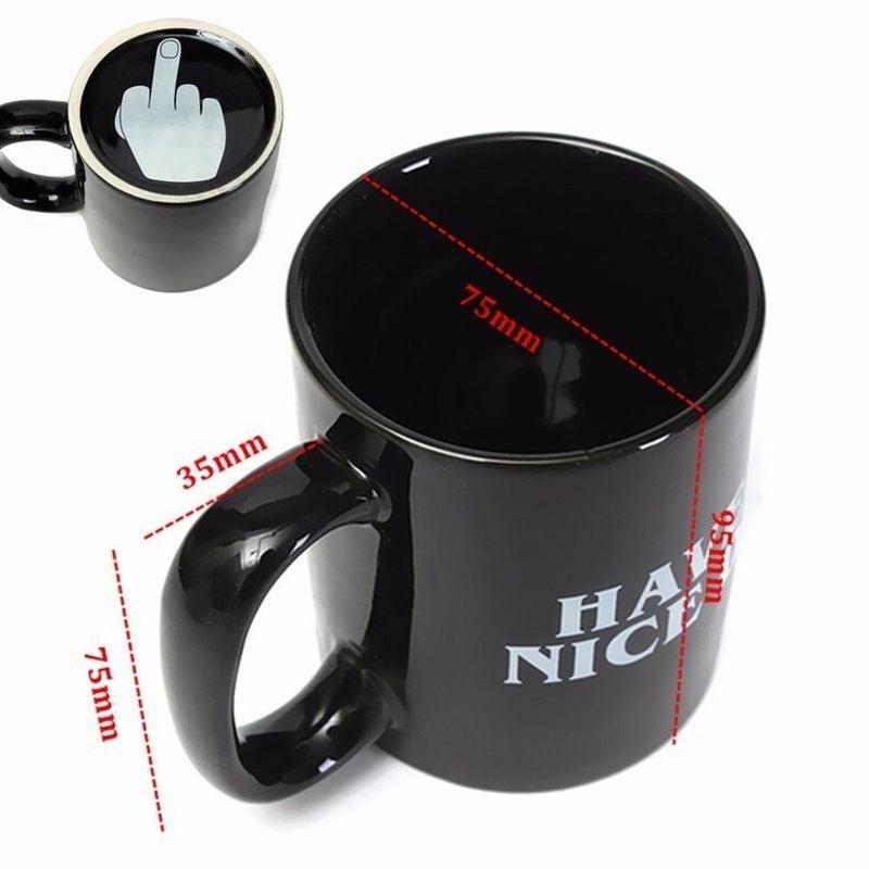 Have A Nice Day Coffee Mug | Funny Middle Finger Design | Creative Novelty Gift for Coffee Lovers