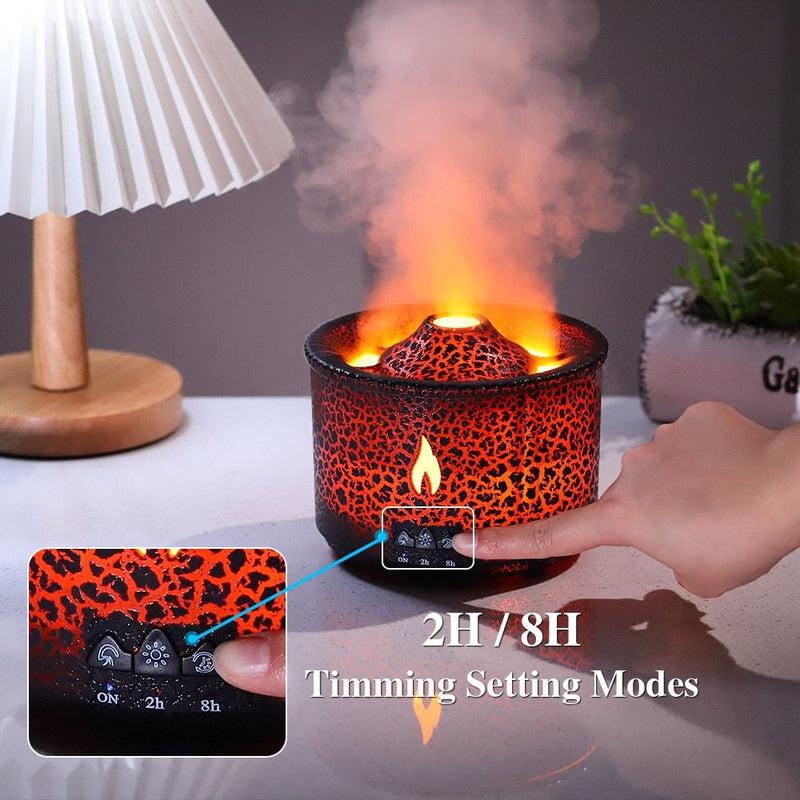 Flame Volcano Humidifier Aroma Diffuser | LED Essential Oil Mist Maker | Fire Jellyfish Home Fragrance