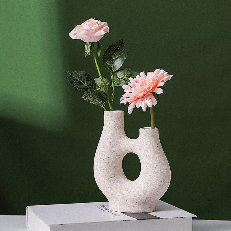 Ceramic Vase Set | Modern Home Decor | Abstract Art Ornaments for Desktop