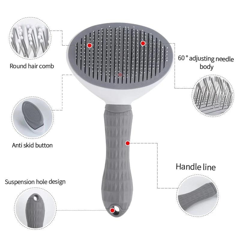 Self-Cleaning Pet Brush | Professional Dog & Cat Grooming Tool | Removes Tangles and Loose Hair | Pet Hair Remover Brush
