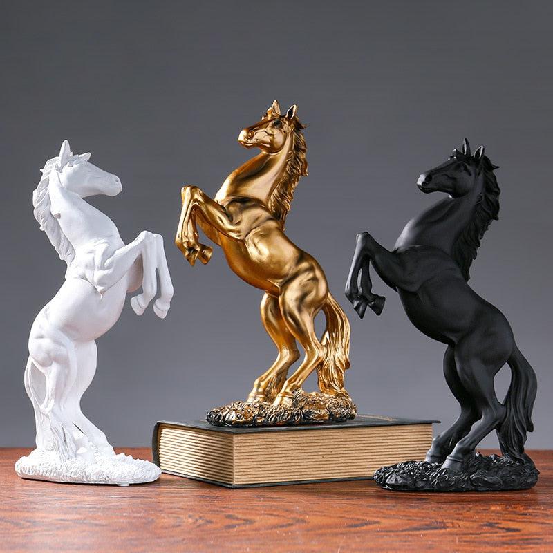 Nordic Vintage Emphatic Horse Statue Resin Sculpture Win Instant Success Art Ornament Furniture Home Living Room Bedroom Office Desk Decoration