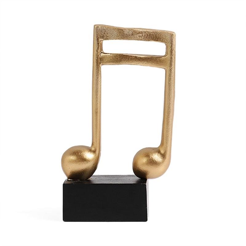 Golden Musical Note Figurines | Decorative Handcrafted Desk Ornament for Artistic Home Decor