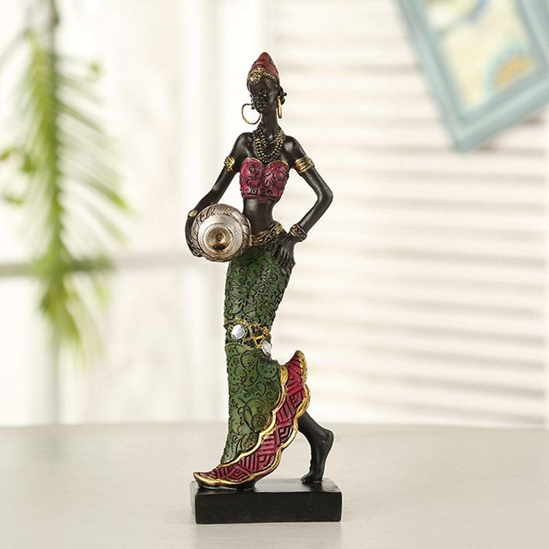 African Dancing Women Miniatures Figures Tribal Lady Statue Sculpture Collectible Art Home Decoration For Office TV Cabinet