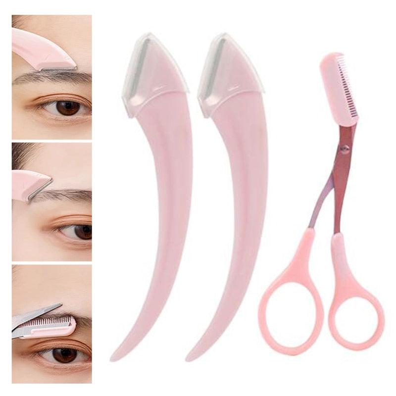 Professional Eyebrow Trimming Knife and Face Razor Set for Women