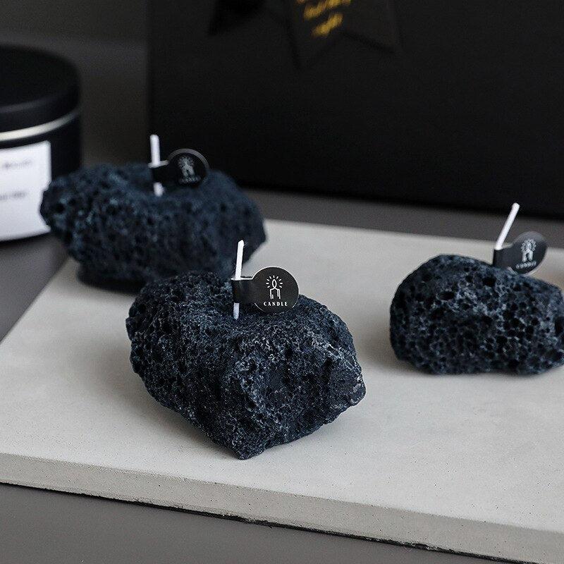 Mini Meteorite Scented Candles Black | Geometry Moon Candle Fragrance | Gift for Home Decor