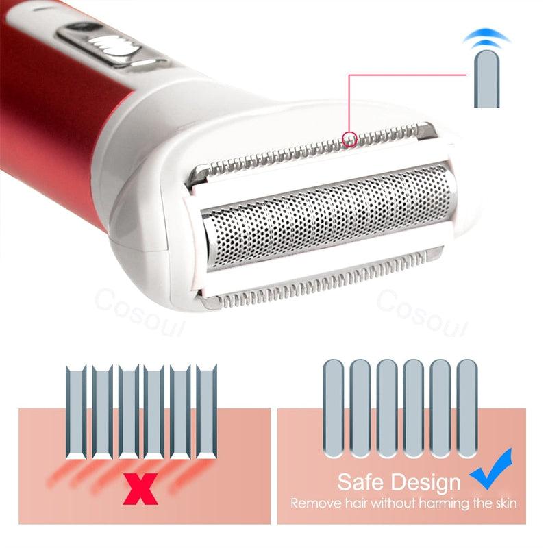 Cosoul All-In-1 Body and Facial Hair Removal for Women, Cordless Electric Trimmer & Shaver, Perfect for Face, Ear/Nose, Bikini and Legs