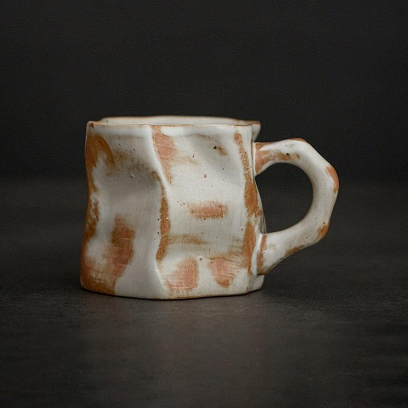 Vintage Clay Ceramic Coffee Mug - Handmade Stoneware Water Cup with Gradient Glaze - Creative and Unique Coffee Cups