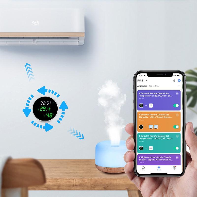 Tuya Wi-Fi LED Hygrometer / Thermometer | Smart Home Mirror Screen Temperature Sensor for Smart Life & Alexa Integration