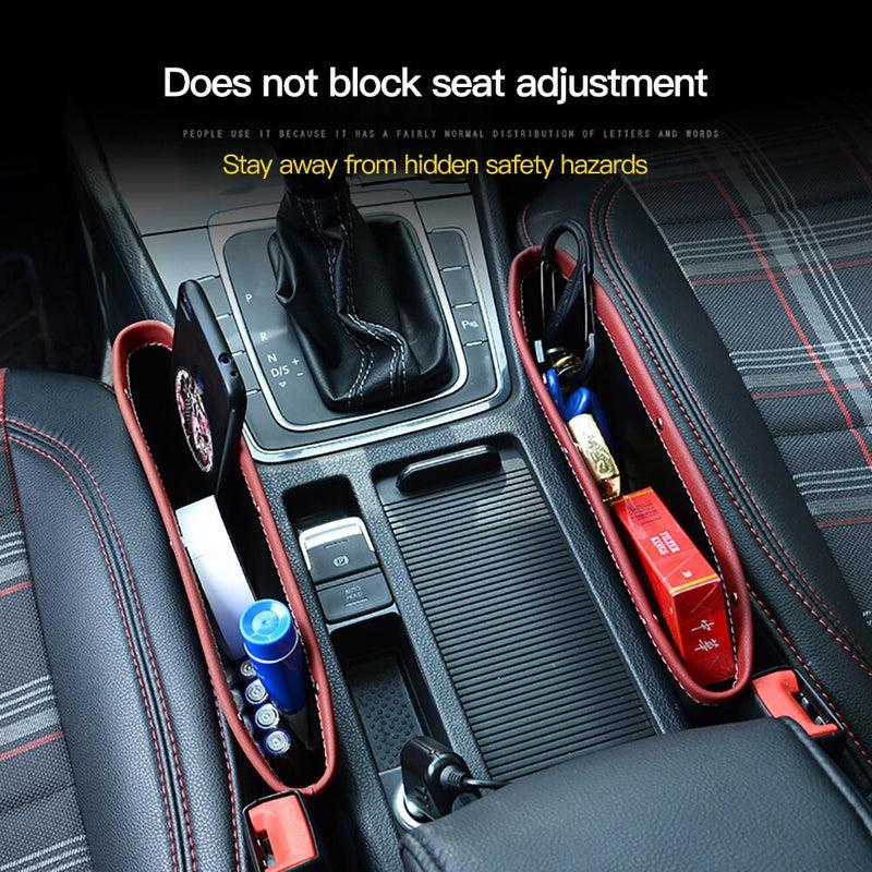 PU Leather Car Seat Gap Pocket Organizer - Multifunctional Storage with Cup, Key, and Phone Holder - Available in 4 Colors