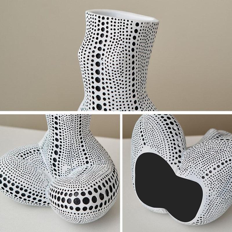 Modern Ceramic Vases | Female Figurines Decor | Flower Pot | Nordic Aesthetic | Luxury Polka Dot Body | Art Ornaments