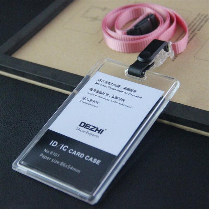 ID Card Holder Keychain Desk Accessories Photocard Holder | Business Card Holder Stationery Organizer Clip Holder | Office Supplies