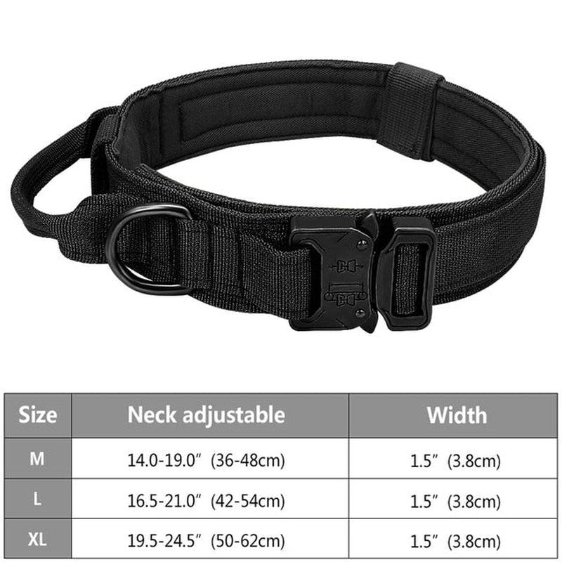 Tactical Police Dog Collar Adjustable, Durable Nylon for Medium & Large Breeds | Ideal for Walking & Training