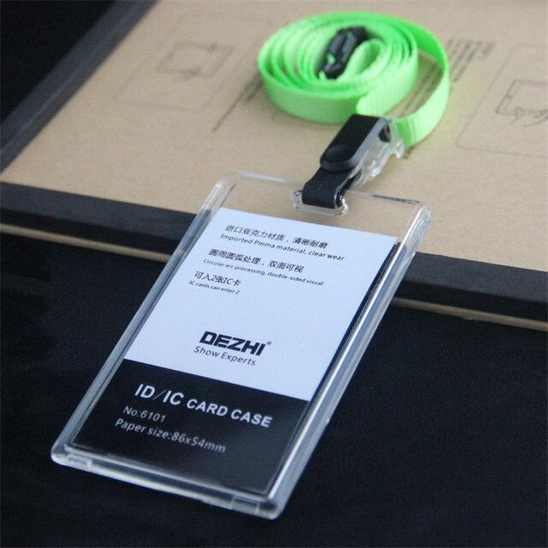 ID Card Holder Keychain Desk Accessories Photocard Holder | Business Card Holder Stationery Organizer Clip Holder | Office Supplies