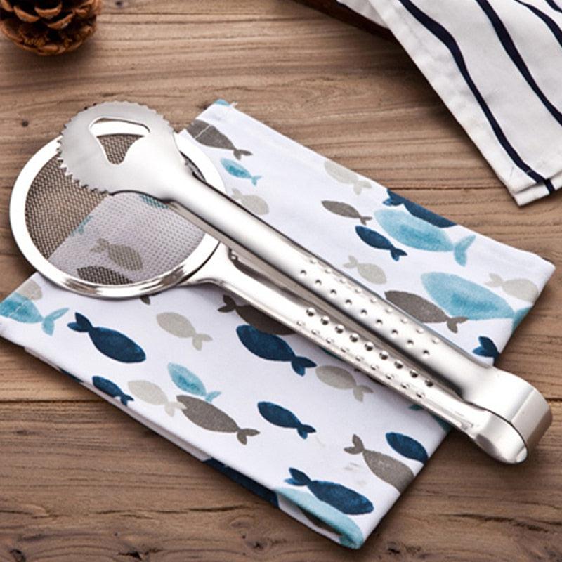 Multifunction Stainless Steel Sieve Filter Spoon | Kitchen Accessories Fried Food Oil Strainer Clip | Handheld Cooking Tools Gadgets