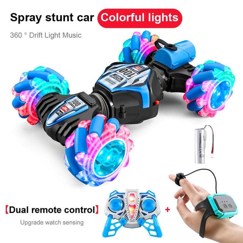 High-Tech RC Remote Control Car Watch | Hand Gesture Control, 360° Rotating Off-Road Climbing Stunt, Music & Exhaust Blowtorch