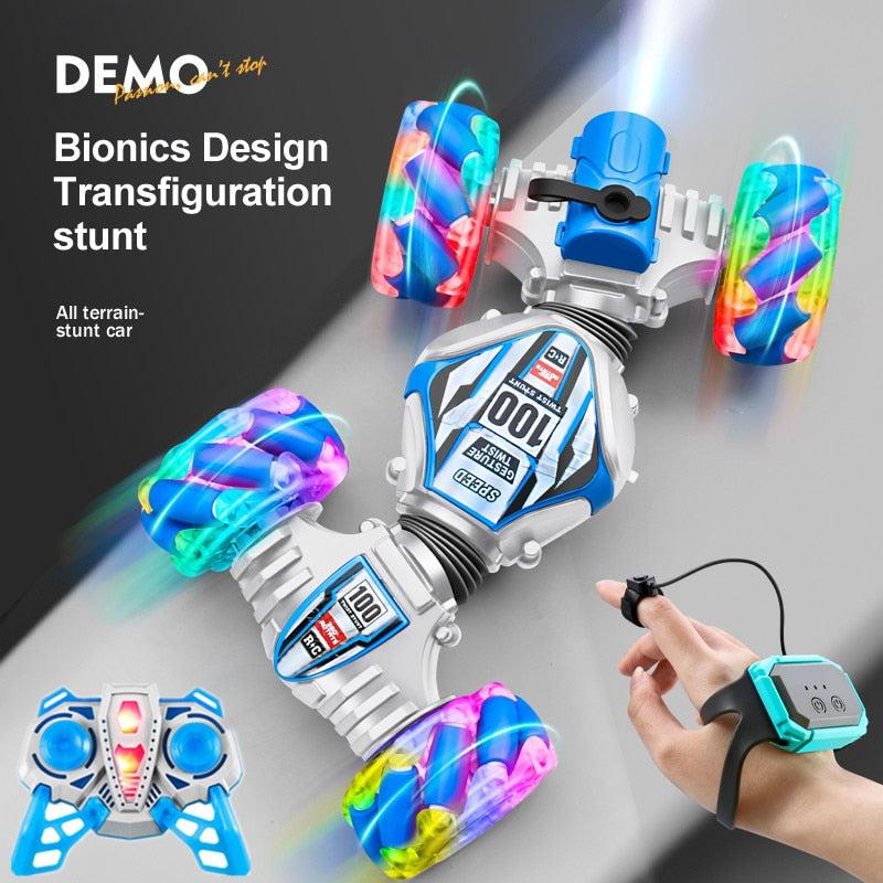 High-Tech RC Remote Control Car Watch | Hand Gesture Control, 360° Rotating Off-Road Climbing Stunt, Music & Exhaust Blowtorch