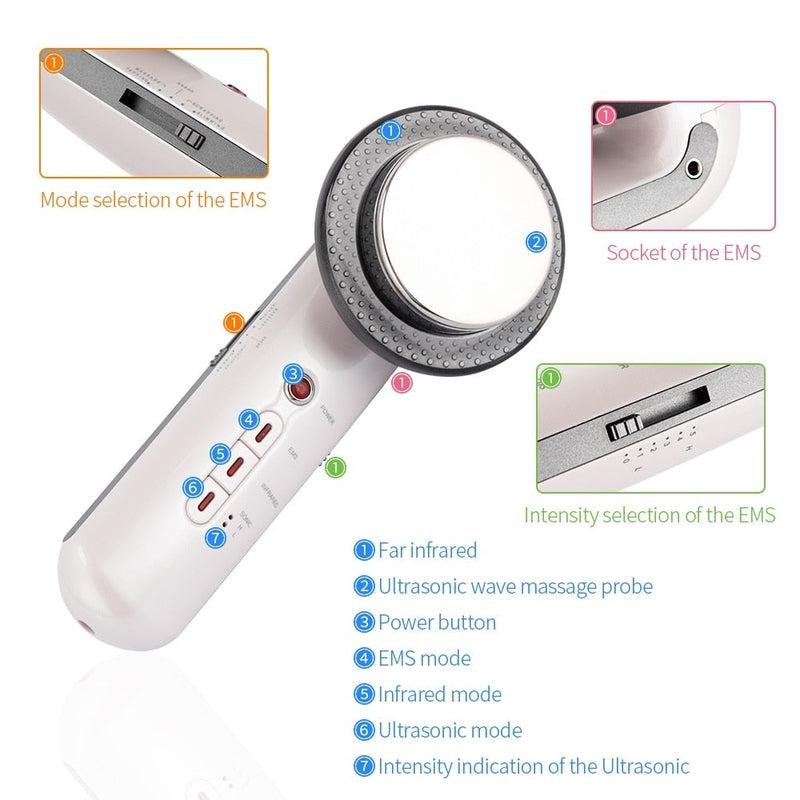 Ultrasound Cavitation Body Slimming Massager | EMS Micro Current Weight Loss | Infrared Facial Lifting Beauty Device | Body Shape Massager | Anti-cellulite Ultrasound Therapy