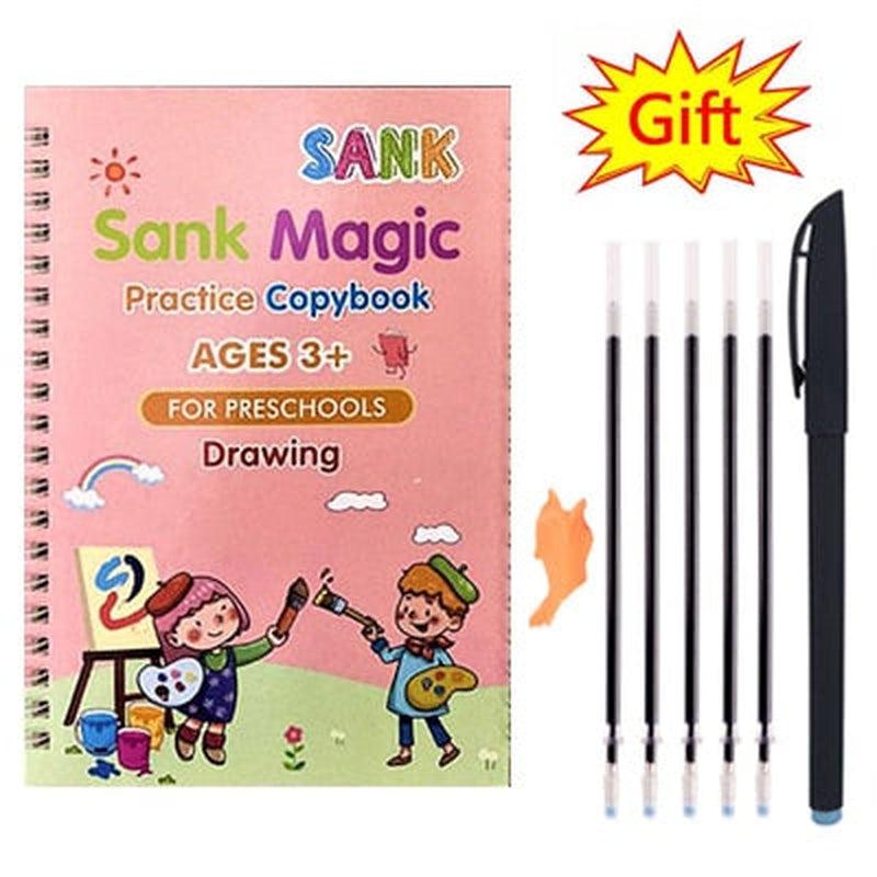 Reusable Montessori Copybooks | Enhance Calligraphy Skills with English & French Writing Sticker Magic Copybooks