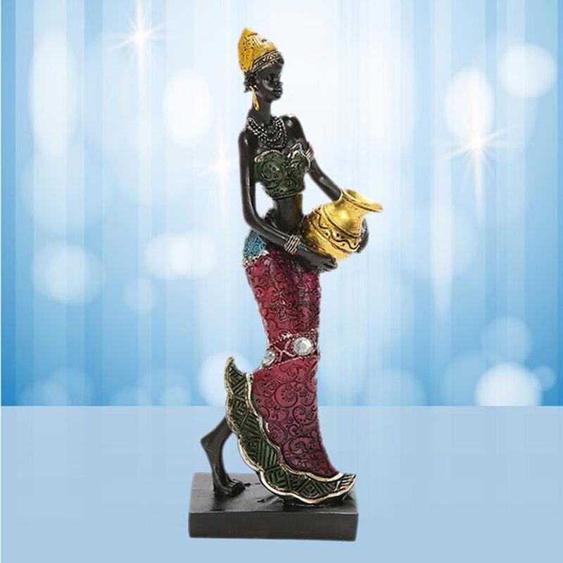 African Dancing Women Miniatures Figures Tribal Lady Statue Sculpture Collectible Art Home Decoration For Office TV Cabinet