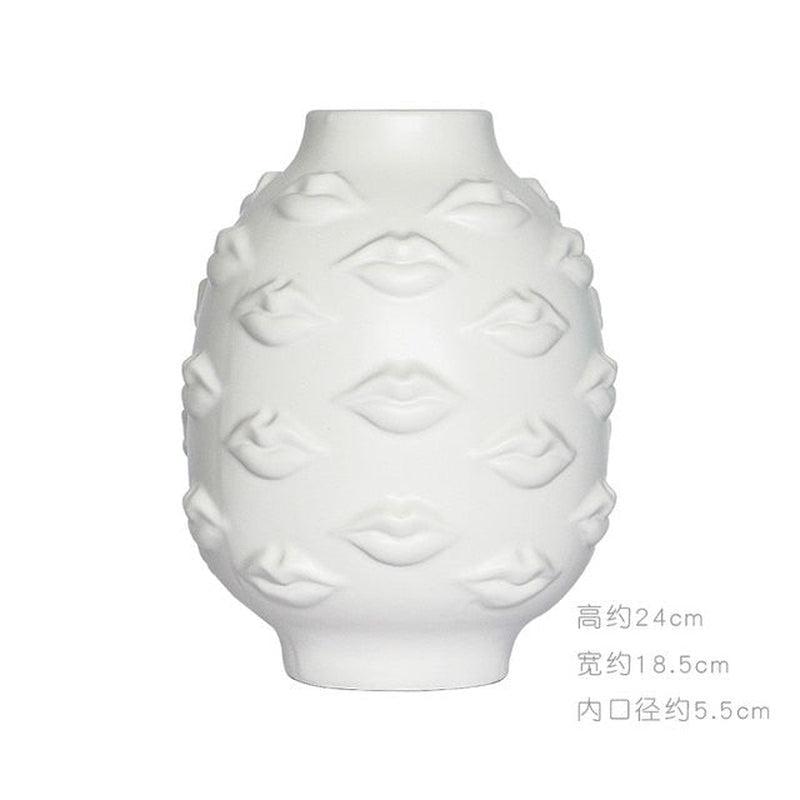 Creative Face Ceramic Vase for Flowers | Decorative Indoors & Outdoors | Ethnic Aesthetics | Living Room, Bedroom, Garden