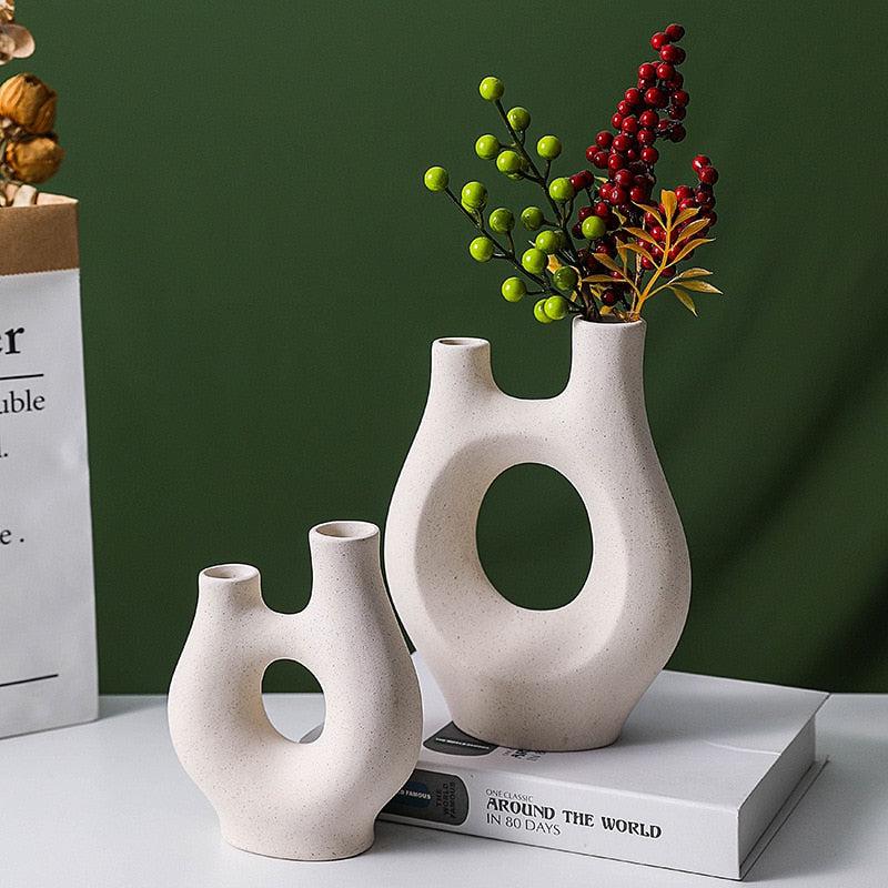 Ceramic Vase Set | Modern Home Decor | Abstract Art Ornaments for Desktop