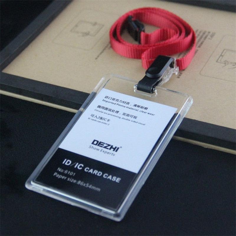 ID Card Holder Keychain Desk Accessories Photocard Holder | Business Card Holder Stationery Organizer Clip Holder | Office Supplies