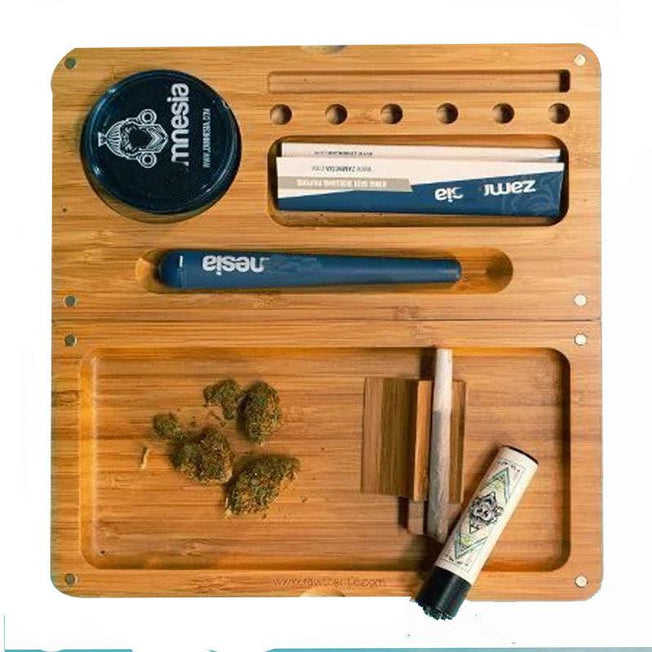 Bamboo Wooden Rolling Tray | Folding, Magnetic & Eco-Friendly | Your Essential Weed Smoking Companion