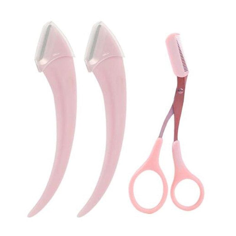 Professional Eyebrow Trimming Knife and Face Razor Set for Women