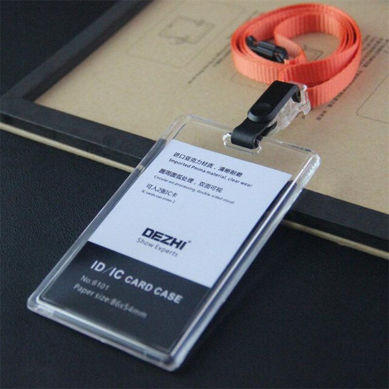 ID Card Holder Keychain Desk Accessories Photocard Holder | Business Card Holder Stationery Organizer Clip Holder | Office Supplies