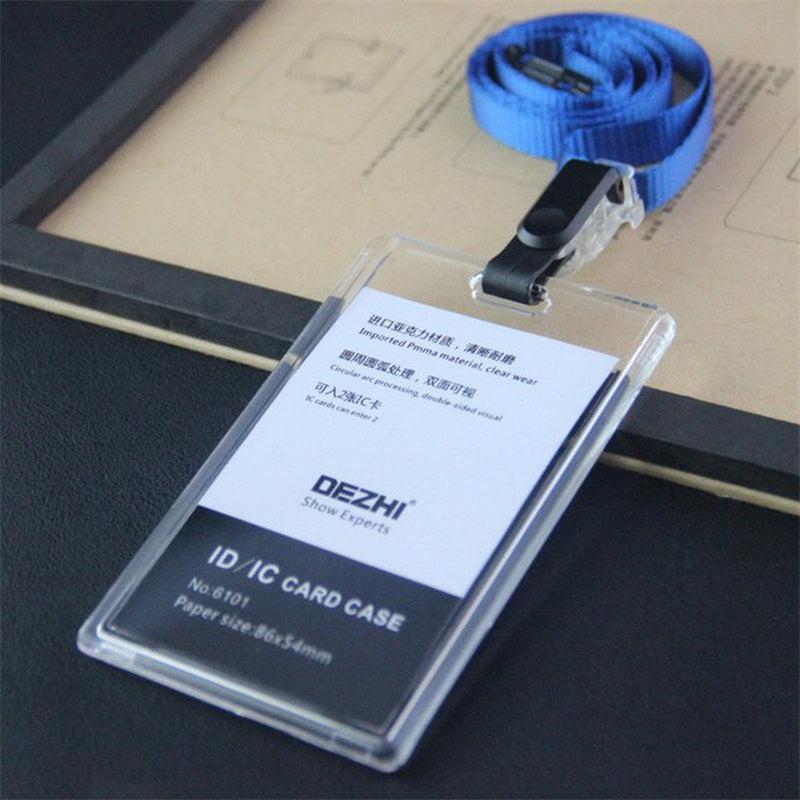 ID Card Holder Keychain Desk Accessories Photocard Holder | Business Card Holder Stationery Organizer Clip Holder | Office Supplies