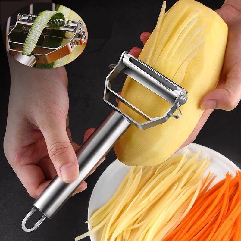 Kitchen Vegetable Peeler | Stainless Steel Melon Planer | Double-Head Peeler | Multiple-Function Fruit & Vegetable Peeler