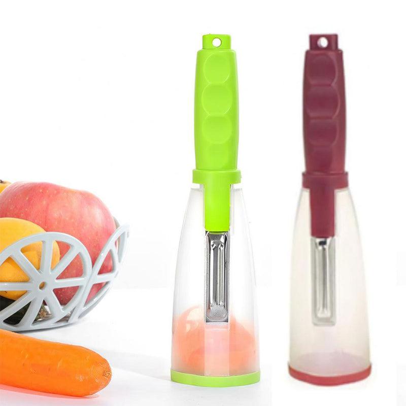Stainless Steel Peeler Set with Storage Box | Kitchen Vegetable and Fruit Peeling Knife | Multifunctional Potato Tools with Bucket