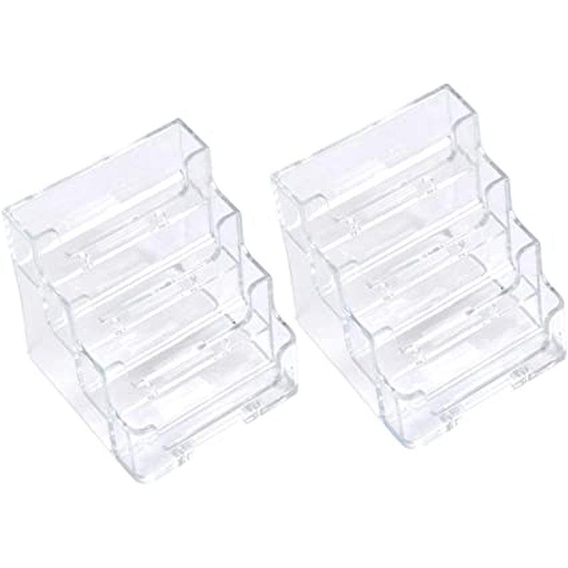 Four-Compartment Transparent Display Stand Desktop Business Card Box | Special Office Business Card Holder Desk Shelf Box Storage