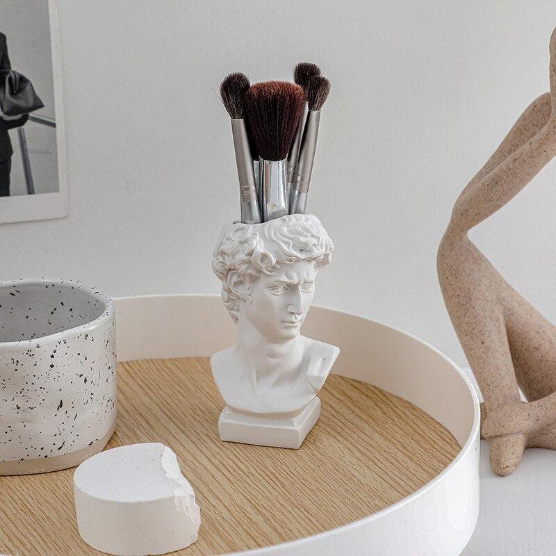 Resin David Sculpture Vase | Minimalist White Creative Vase | Vintage Home Table Decoration