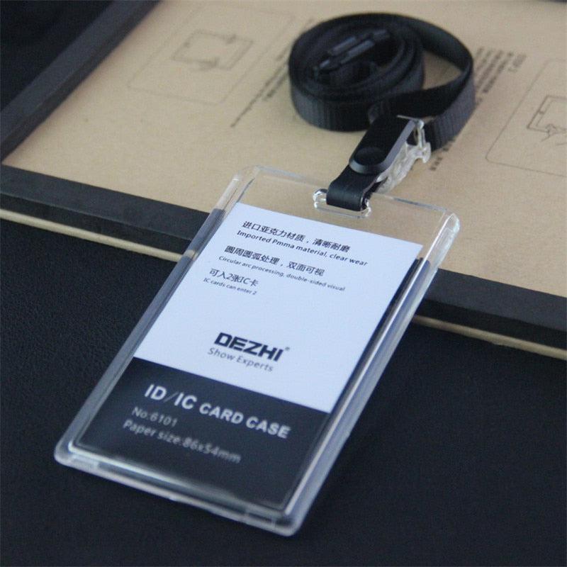 ID Card Holder Keychain Desk Accessories Photocard Holder | Business Card Holder Stationery Organizer Clip Holder | Office Supplies