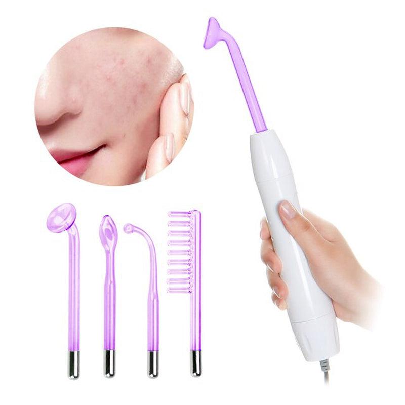 4 in 1 Portable High Frequency Face Massager, Face Care Skin Tightening Machine Set, Acne Spot Treatment Kit Reducing Puffy Eyes Wrinkles Dark Circles