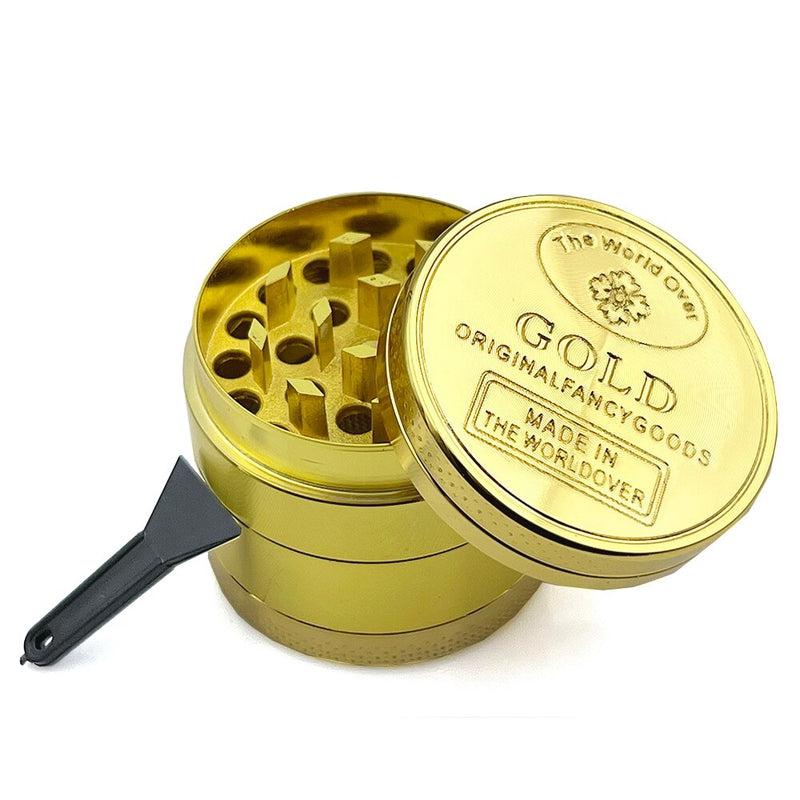 Gold Zinc Alloy Herb Crusher | Efficient Tobacco Grinder