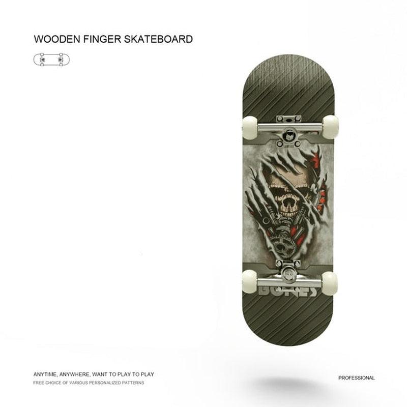 Wooden Finger Skateboards DIY Skate Park - Tech Parts Deck Stunt Professional Skateboard | Metal Bracket, Bearing Wheel | Tabletop Toys