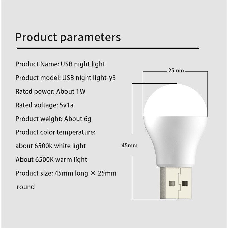 Mini USB Plug Lamps | Computer & Mobile Power Charging USB LED Night Light | Eye Protection Light 5V 1A | USB Gadgets