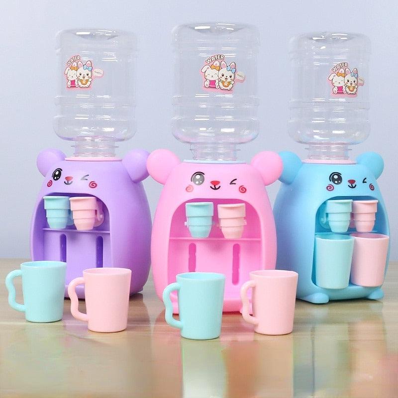 Mini Children Dual Water Dispenser Toy | Cute Pink & Blue Simulation Kitchen Toy for Cold / Warm Water, Juice & Milk