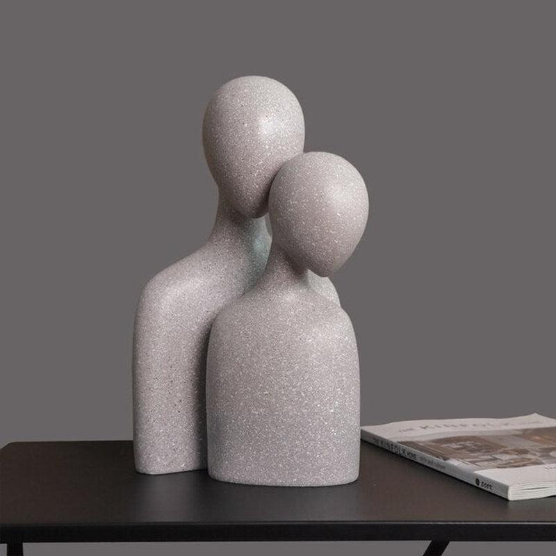 Nordic Minimal Couple Sculpture | Modern Mini Ornament for Living Room Decoration & Home Office Desk Accessories