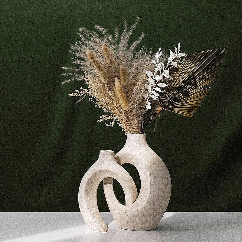 Ceramic Vase Set | Modern Home Decor | Abstract Art Ornaments for Desktop