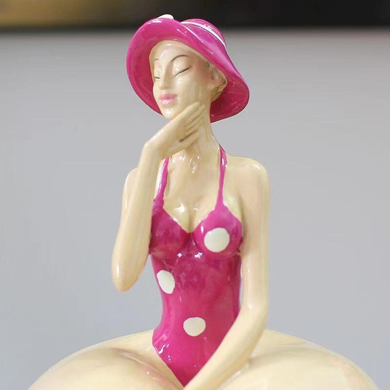 Nordic Playful Cartoon Intrigate Beauty Women Ornaments | Creative Desk Figurines for Home Living Room Decoration