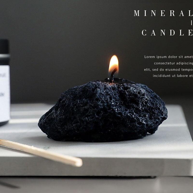 Mini Meteorite Scented Candles Black | Geometry Moon Candle Fragrance | Gift for Home Decor